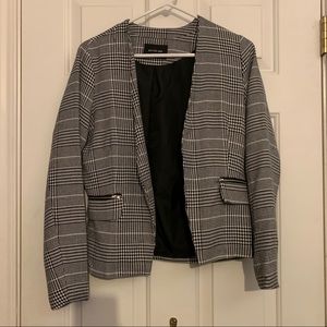 Plaid Black and White Blazer